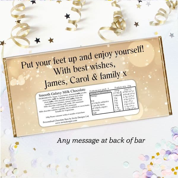 Personalised Congratulations on your Retirement Milk Chocolate Bar -  Gift N163