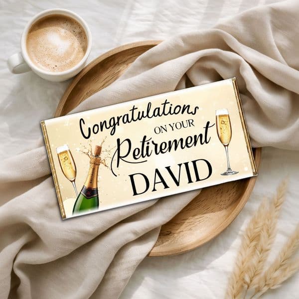 Personalised Congratulations on your Retirement Milk Chocolate Bar -  Gift N163