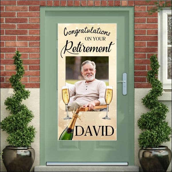 Personalised Congratulations on your Retirement PHOTO Banner ~ N50 Large 2ft x 4ft