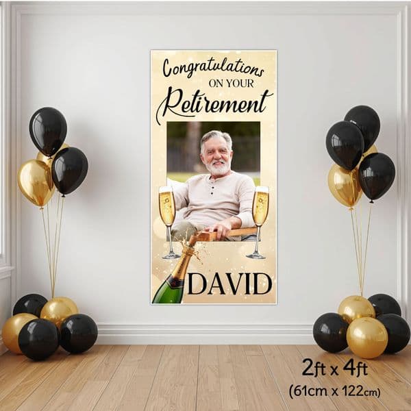 Personalised Congratulations on your Retirement PHOTO Banner ~ N50 Large 2ft x 4ft