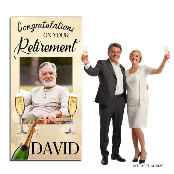 Personalised Congratulations on your Retirement PHOTO Banner ~ N50 Large 2ft x 4ft