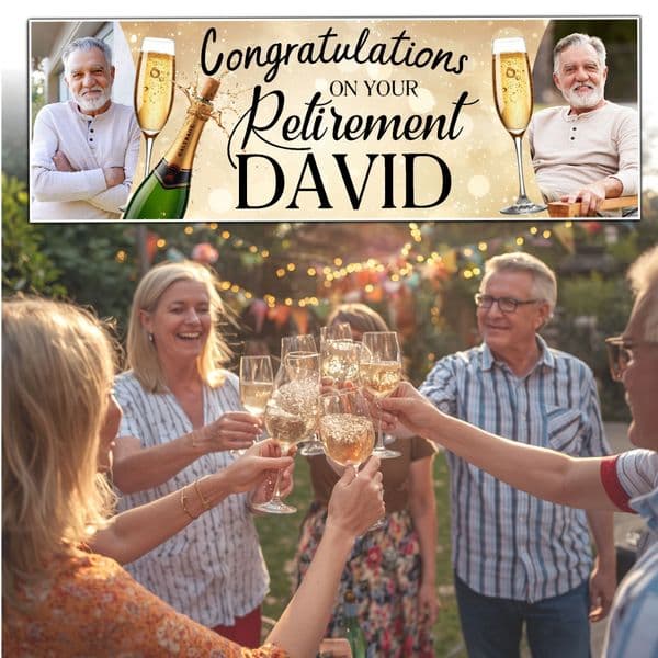 Personalised Congratulations on your Retirement Photo Banners N102