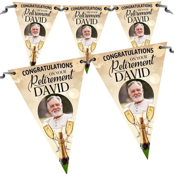 Personalised Congratulations on your Retirement Photo Flag Bunting Banner - N115