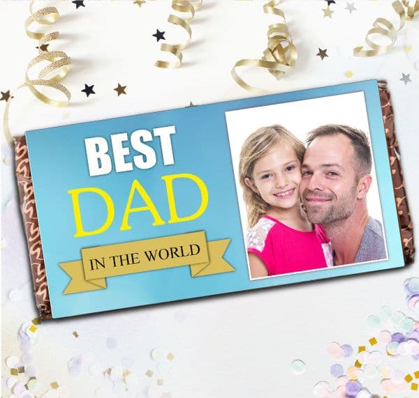 Personalised Fathers Day Milk Chocolate Bar - Best Dad Happy Fathers Day Photo Gift N81