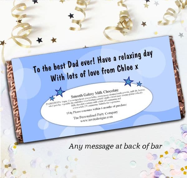 Personalised Fathers Day Milk Chocolate Bar Gift - N11