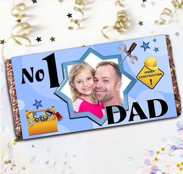 Personalised Fathers Day Milk Chocolate Bar - N12 - Great gift idea