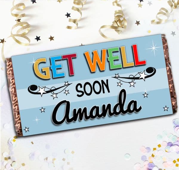 Personalised Get Well Soon Milk Chocolate Bar Gift N148