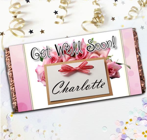 Personalised Get Well Soon Milk Chocolate Bar Gift N47