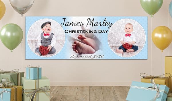 Personalised GIANT Large Boys Christening Baptism Poster Banner N2