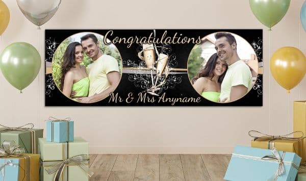 Personalised GIANT Large Congratulations Wedding Engagement Anniversary PHOTO Poster Banner N12