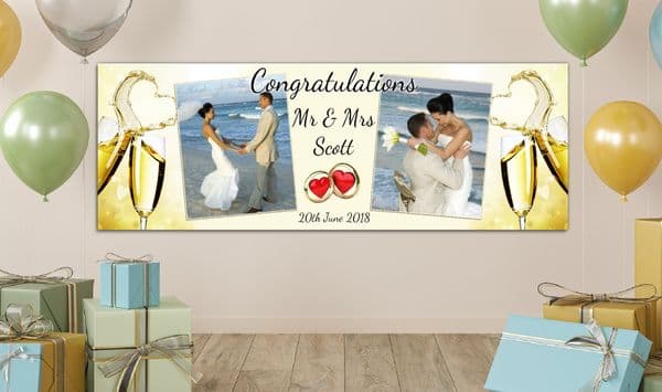 Personalised GIANT Large Congratulations Wedding Engagement Anniversary PHOTO Poster Banner N65