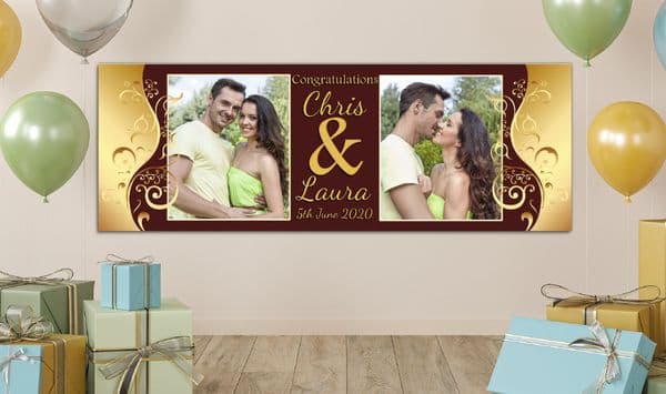Personalised GIANT Large Congratulations Wedding Engagement Anniversary PHOTO Poster Banner N77