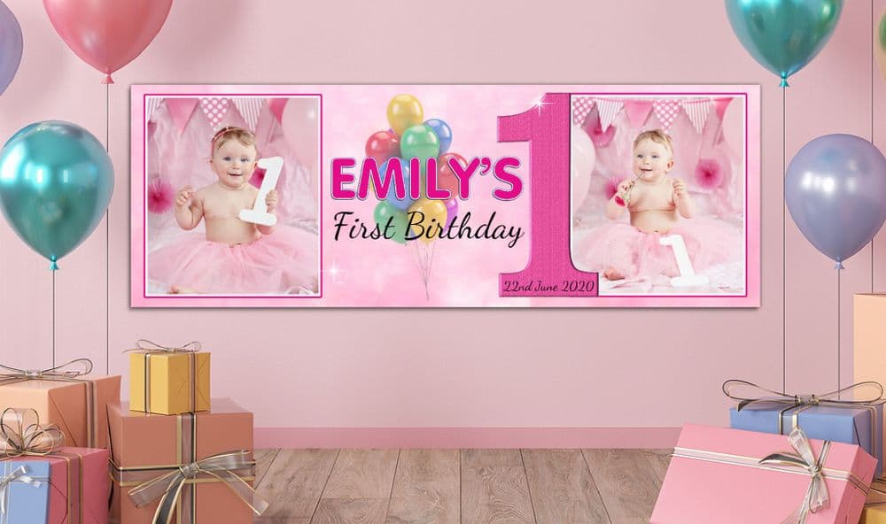 Personalised GIANT Large Girls Balloons Happy Birthday PHOTO Poster ...
