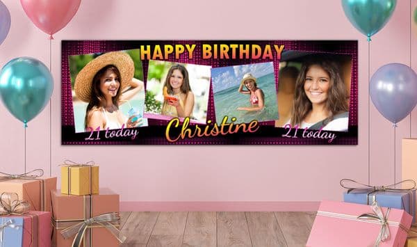 Personalised GIANT Large Happy Birthday PHOTO Poster Banner N22 ANY AGE