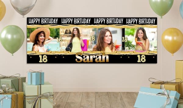 Personalised GIANT Large Happy Birthday PHOTO Poster Banner N68 ANY AGE