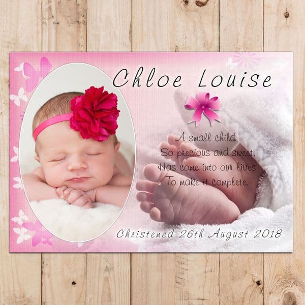Personalised Girls Christening Baptism Celebration PHOTO Poster Banner N21