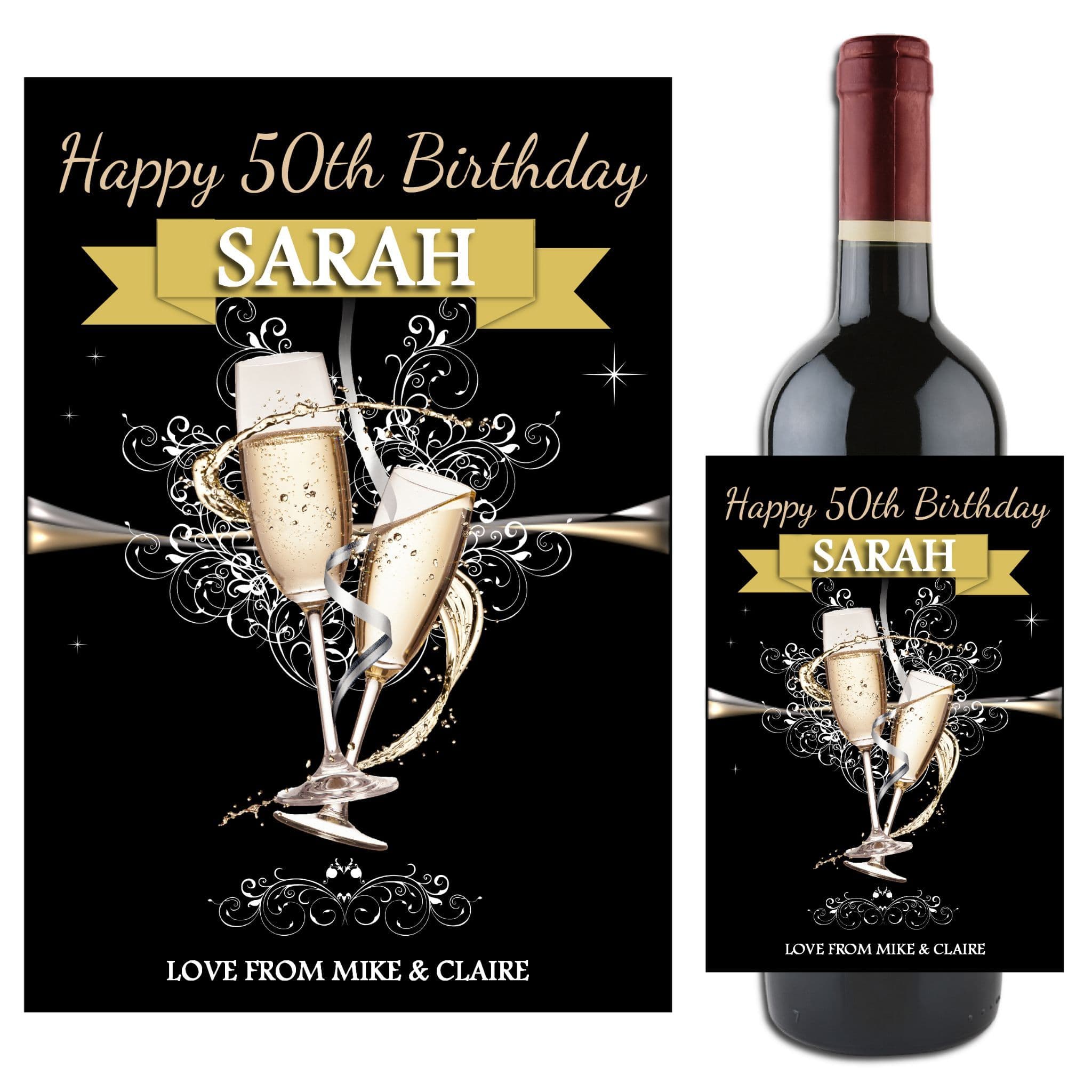 Personalised Happy 18th 21st 30th 40th Birthday Wine ...