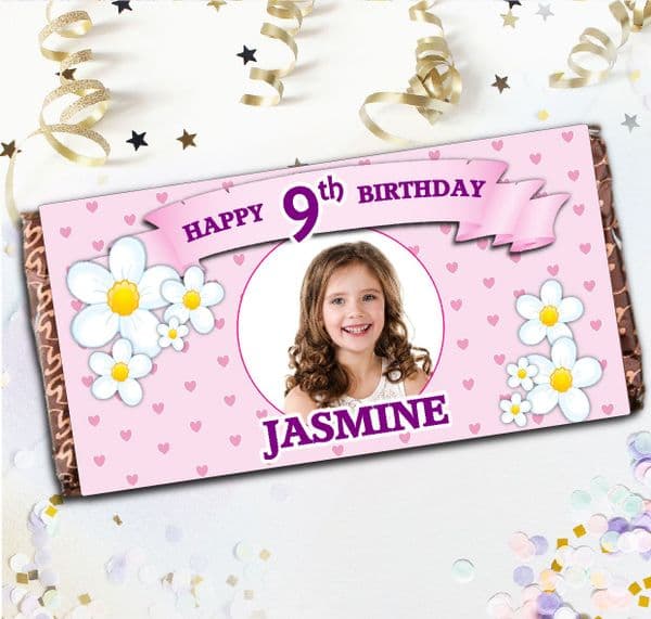 Personalised Happy Birthday Daisy 110g Milk Chocolate Bar - Gift N14