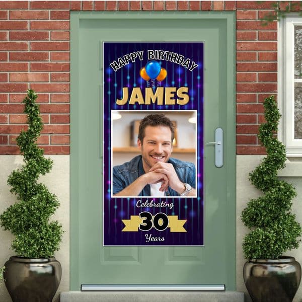 Personalised Happy Birthday Door PHOTO Banner Poster ~ N32
