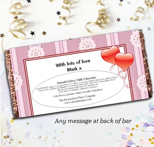Personalised Happy Birthday Milk Chocolate Bar - Gift Cute Teddy N52