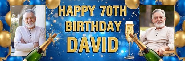 Personalised Happy Birthday Photo Banners N100 Any Age