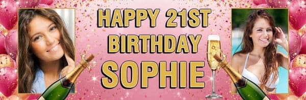 Personalised Happy Birthday Photo Banners N100 Any Age