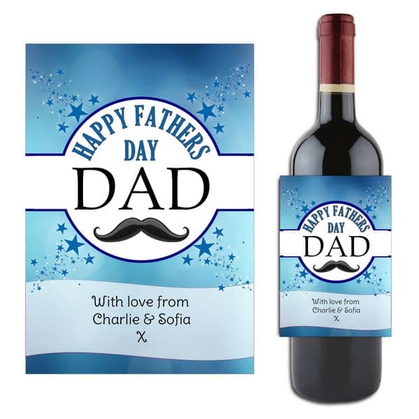 Personalised Happy Fathers Day Dad Wine / Champagne Bottle Label Gift for him N185