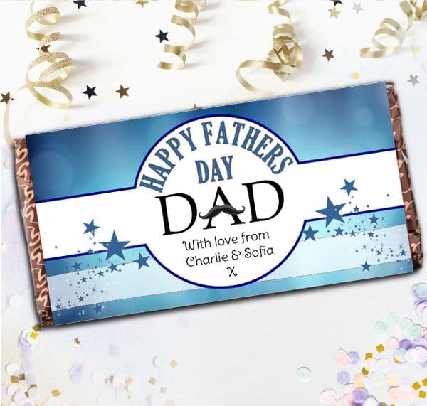 Personalised Happy Fathers Day Milk Chocolate Bar Gift - N144