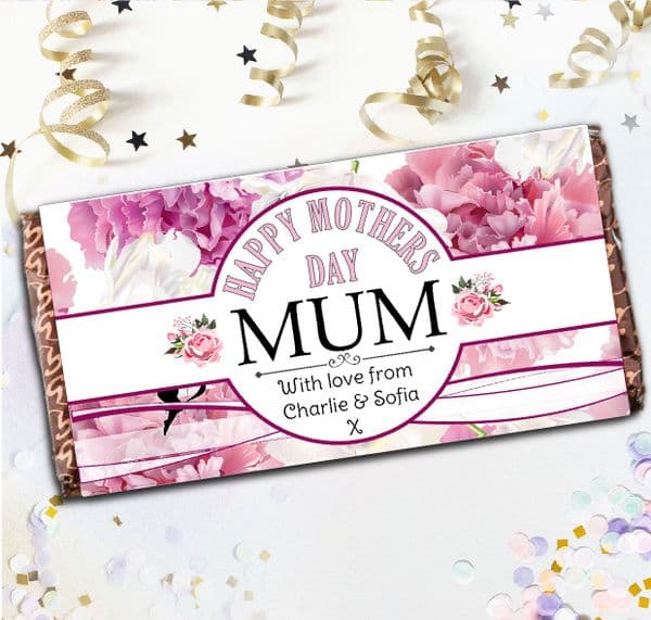 Personalised Happy Mothers Day Milk Chocolate Bar - Gift for her N143