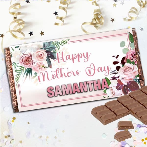 Personalised Happy Mothers Day Milk Chocolate Bar - Gift for her N153