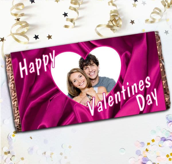 Personalised Happy Valentines Day Milk Chocolate Bar -Love Heart N3