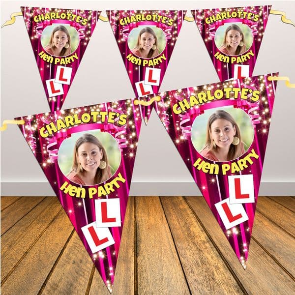 Personalised Hen Party Flag PHOTO Bunting Banner - N13