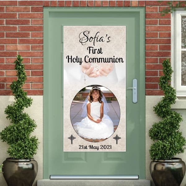 Personalised Holy Communion Door PHOTO Poster Banner ~ Girls Boys N24