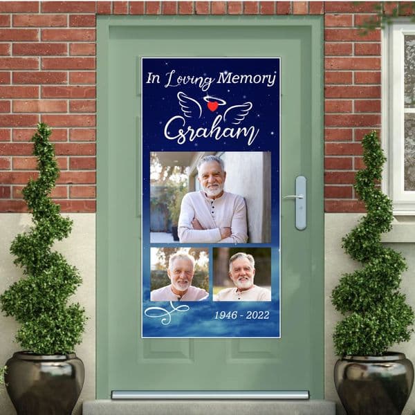 Personalised In Loving Memory Funeral Wake Memorial Door Wall Photo Banner N41