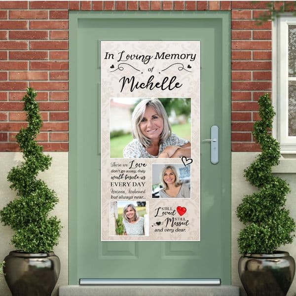 Personalised In Loving Memory Funeral Wake Memorial Door Wall Photo Banner N42
