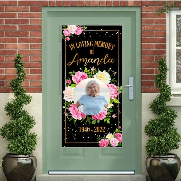 Personalised In Loving Memory Funeral Wake Memorial Door Wall Photo Banner N43