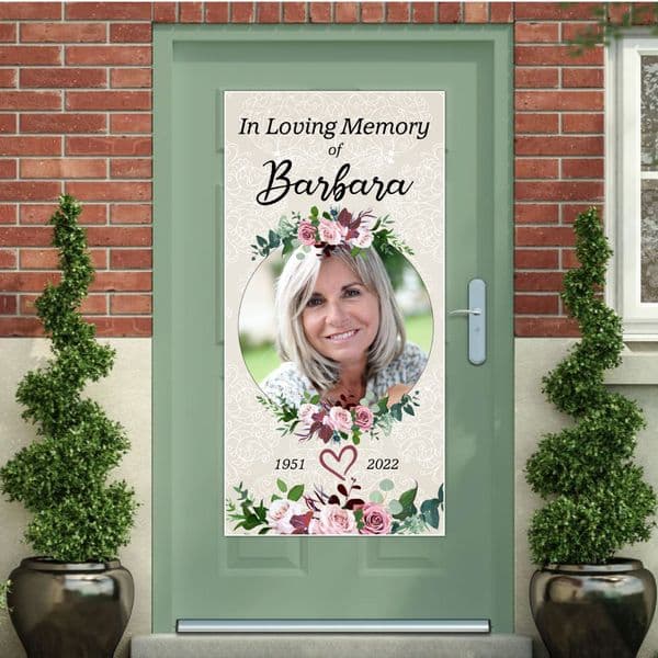 Personalised In Loving Memory Funeral Wake Memorial Door Wall Photo Banner N45