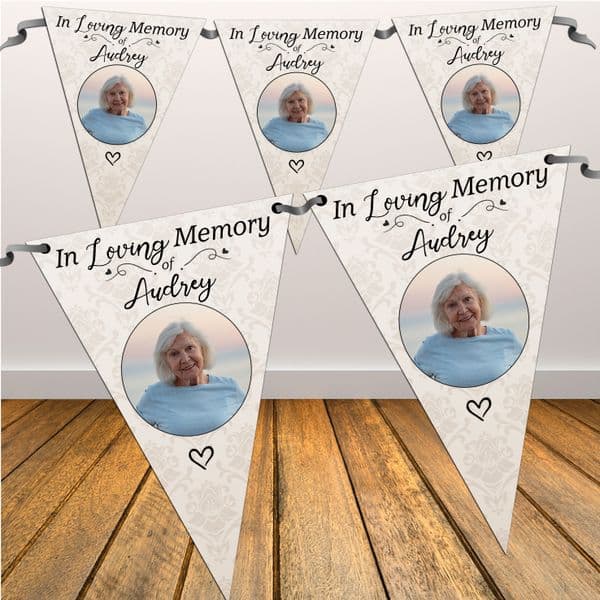 Personalised In Loving Memory Memorial Flag Photo Bunting Banner - N100