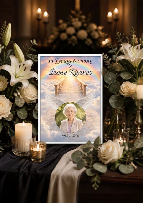 Personalised In Loving Memory Memorial  Photo Poster Banner Print. Funeral Wake Sign N257 (S4)