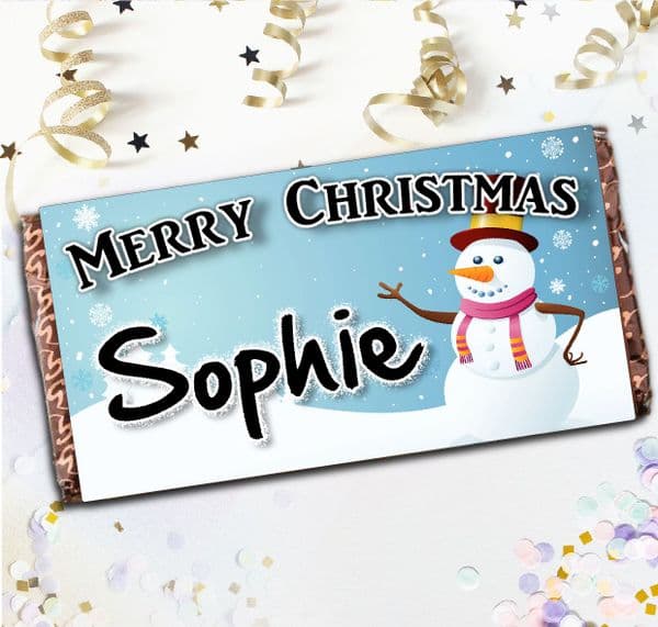 Personalised Merry Christmas Milk Chocolate Bar - Christmas Stocking Filler Gift N50