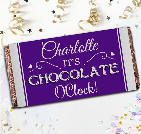 Personalised Milk Chocolate Bar Gift N126 - It's Chocolate O'clock