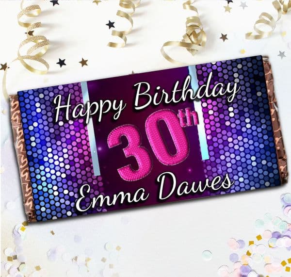 Personalised Milk Chocolate Bar - Happy Birthday Gift N71