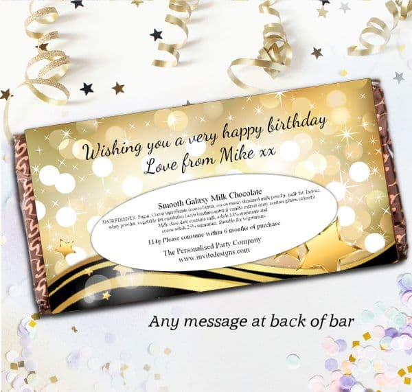 Personalised Milk Chocolate Bar - Happy Birthday Gift N73