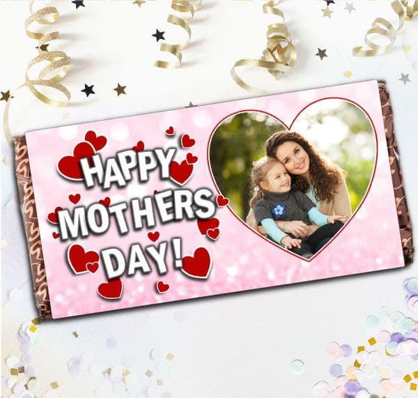 Personalised Mothers Day Love Hearts Milk Chocolate Bar - Gift Idea N118