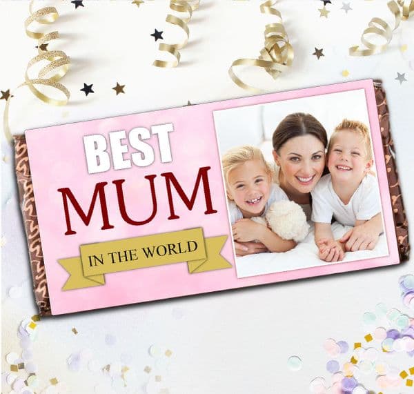 Personalised Mothers Day Milk Chocolate Bar - Best Mum Mothers Day Photo Gift N80