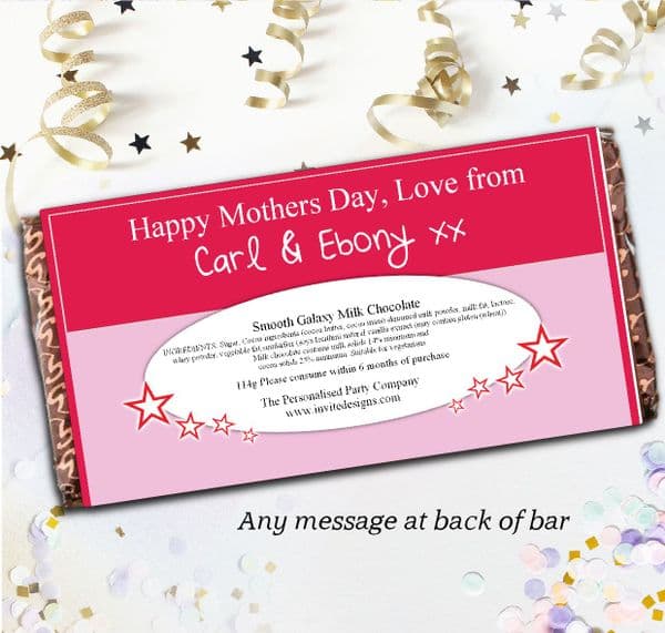 Personalised Mothers Day Milk Chocolate Bar - Super Mum Happy Mothers Day N34