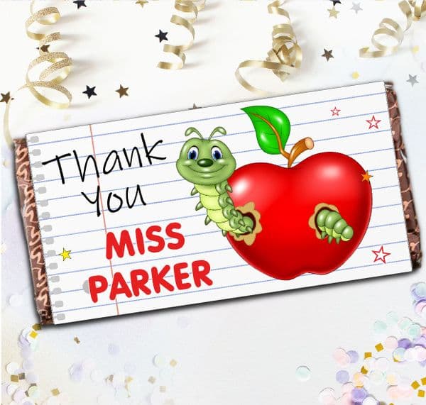 Personalised School Teacher Thank You Milk Chocolate Bar Gift N128