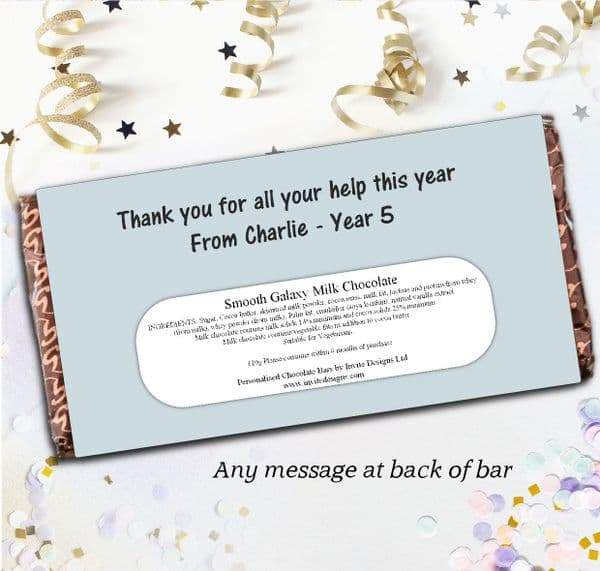 Personalised School Teacher Thank you Milk Chocolate Bar - You Rule Thank You Gift N132