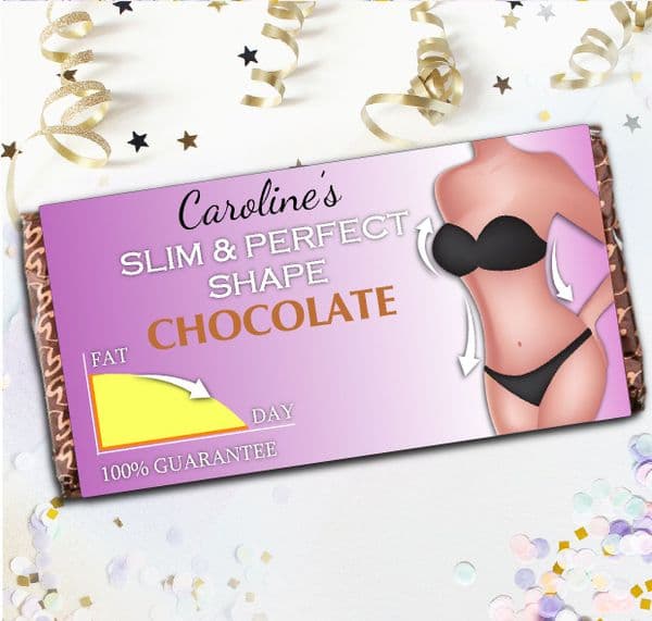 Personalised Super Slimming Milk Chocolate Bar - Birthday Christmas Joke Humour Novelty Gift N90