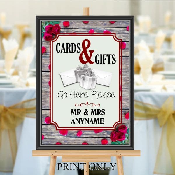 Personalised Wedding Cards & Gifts Sign Poster Banner - Print N182